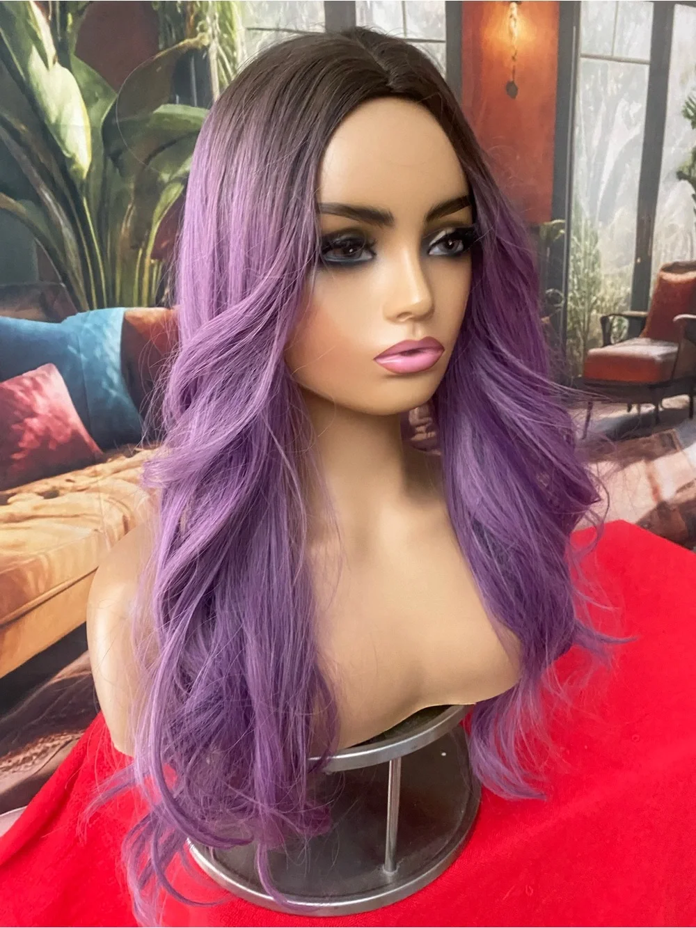 CLEARANCE Purple Long rooted Wig